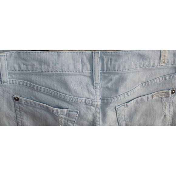 7 For All Mankind Cut Off Denim Jean Shorts in Light Blue Wash, Women's Size 26 - Picture 8 of 15